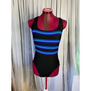 Longitude one piece swimsuit Vintage 1980s striped